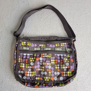 LeSportsac -Women’s Shoulder Bag/Crossbody Bag Multicolor Polka Dot Brown Purse